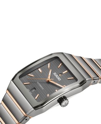 Unisex Swiss Automatic Anatom Rose Gold PVD Stainless Steel & Gray Ceramic Bracelet Watch 33mm