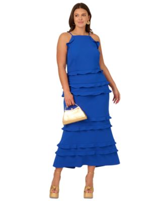 Adrianna - Plus Size Ruffled Sleeveless Midi Dress