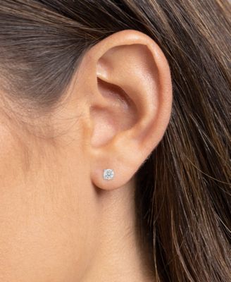 Колье Giani Bernini с бесконечной подвеской из кубического циркония и серьги-гвоздики Solitaire из чистого серебра, эксклюзивно в Macy's