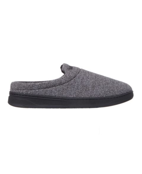 Мужские сабо Isotoner Heathered Knit Brady Clog Slippers, цвет: Чёрный