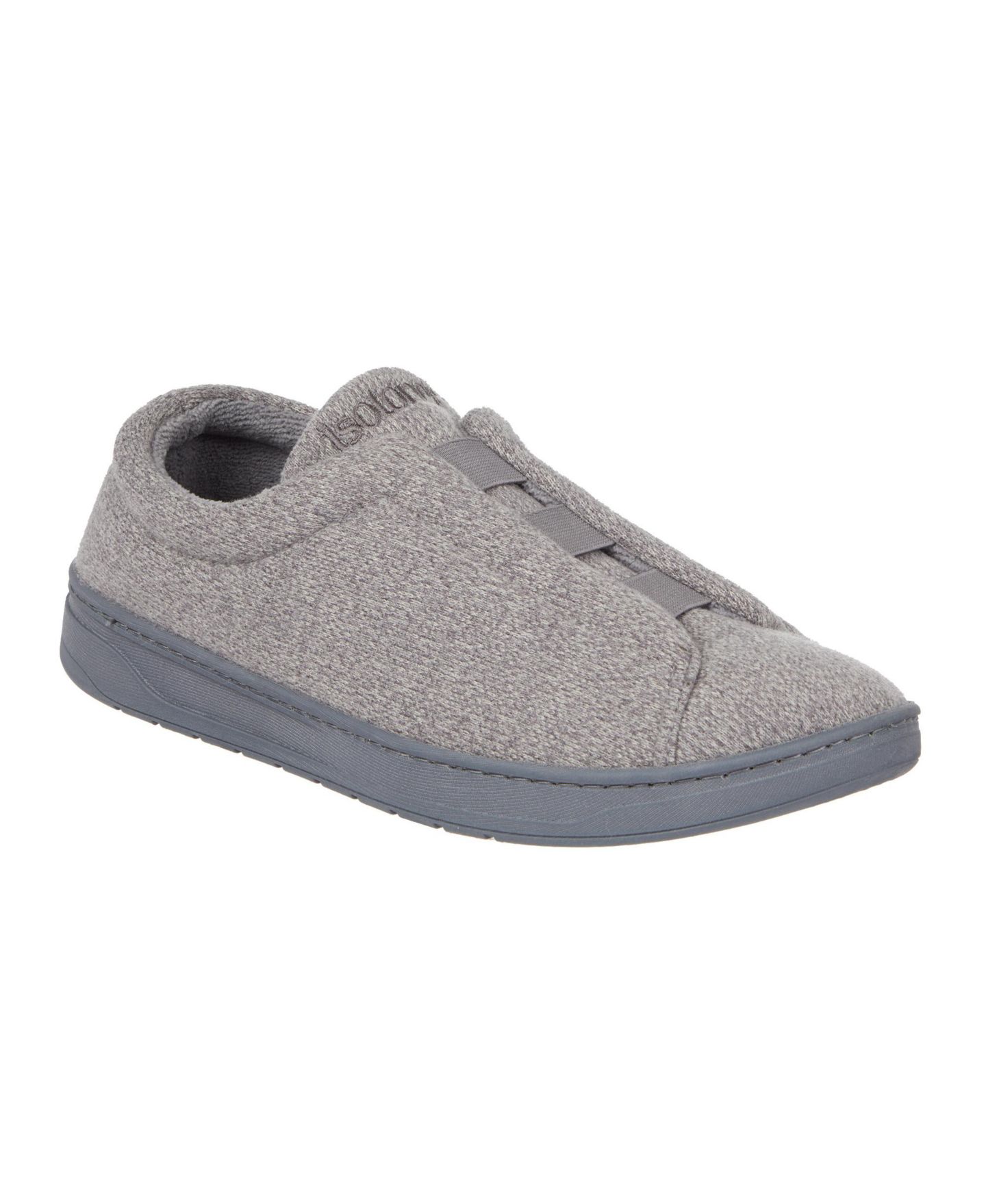 Мужские тапочки Isotoner Heathered Knit Brady Closed Back Slippers, цвет: Пепельный — фото 1