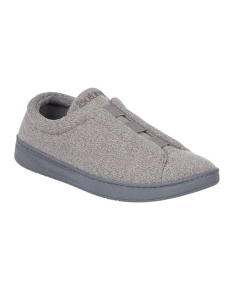 Мужские тапочки Isotoner Heathered Knit Brady Closed Back Slippers, цвет: Пепельный