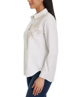 Женская рубашка с вышивкой из хлопка Laine от Gloria Vanderbilt
