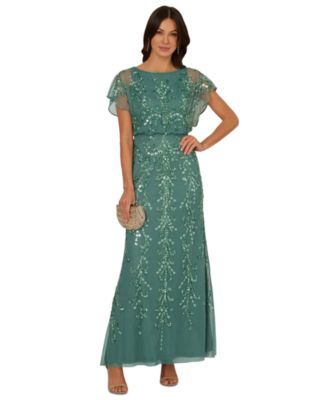 【海外限定】AdriannaPapell ☆ドレスBlouson Beaded Dress Amazon.com: Adrianna Papell Women's Short Sleeve Blouson