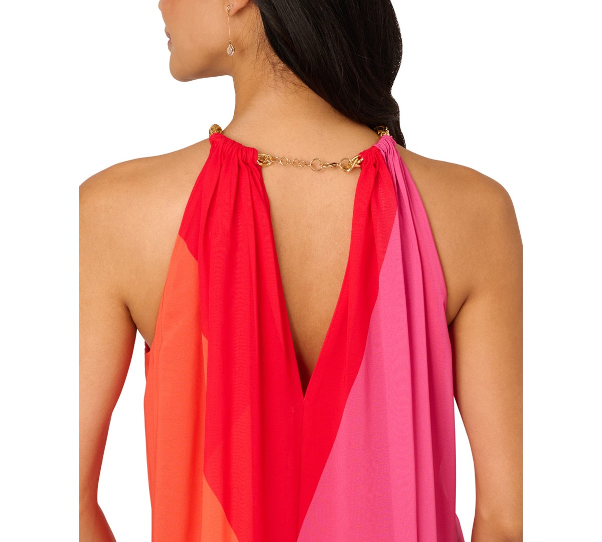 Женские платья Adrianna Papell Women's Colorblocked Halter Dress — фото 6