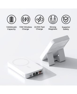 10000mAh Portable Magnetic Wireless Charge Power Bank w/ Phones Stand