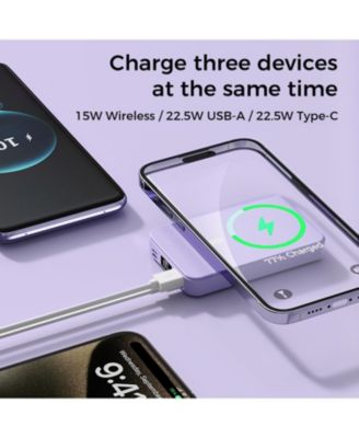 10000mAh Portable Magnetic Wireless Charge Power Bank w/ Phones Stand