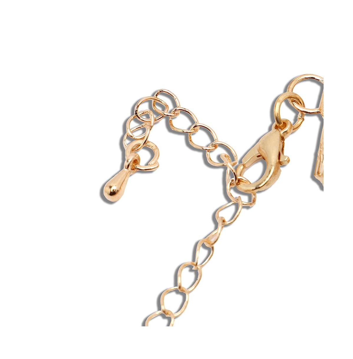 Sohi Women's Gold Plated Party Designer Stone Necklace In Black