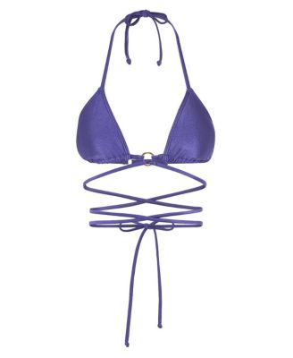 Women's Shimmer Strappy Triangle Bikini Swimsuit Top Bra Sizing