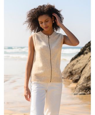 Women's Zip Through Sleeveless Cardigan