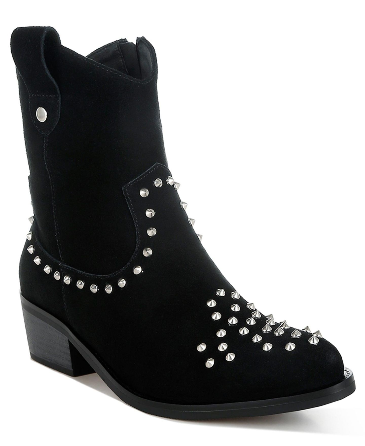Женские ботинки Rag & Co Hira Studs Embellished Cowboy, цвет: Чёрный — фото 4