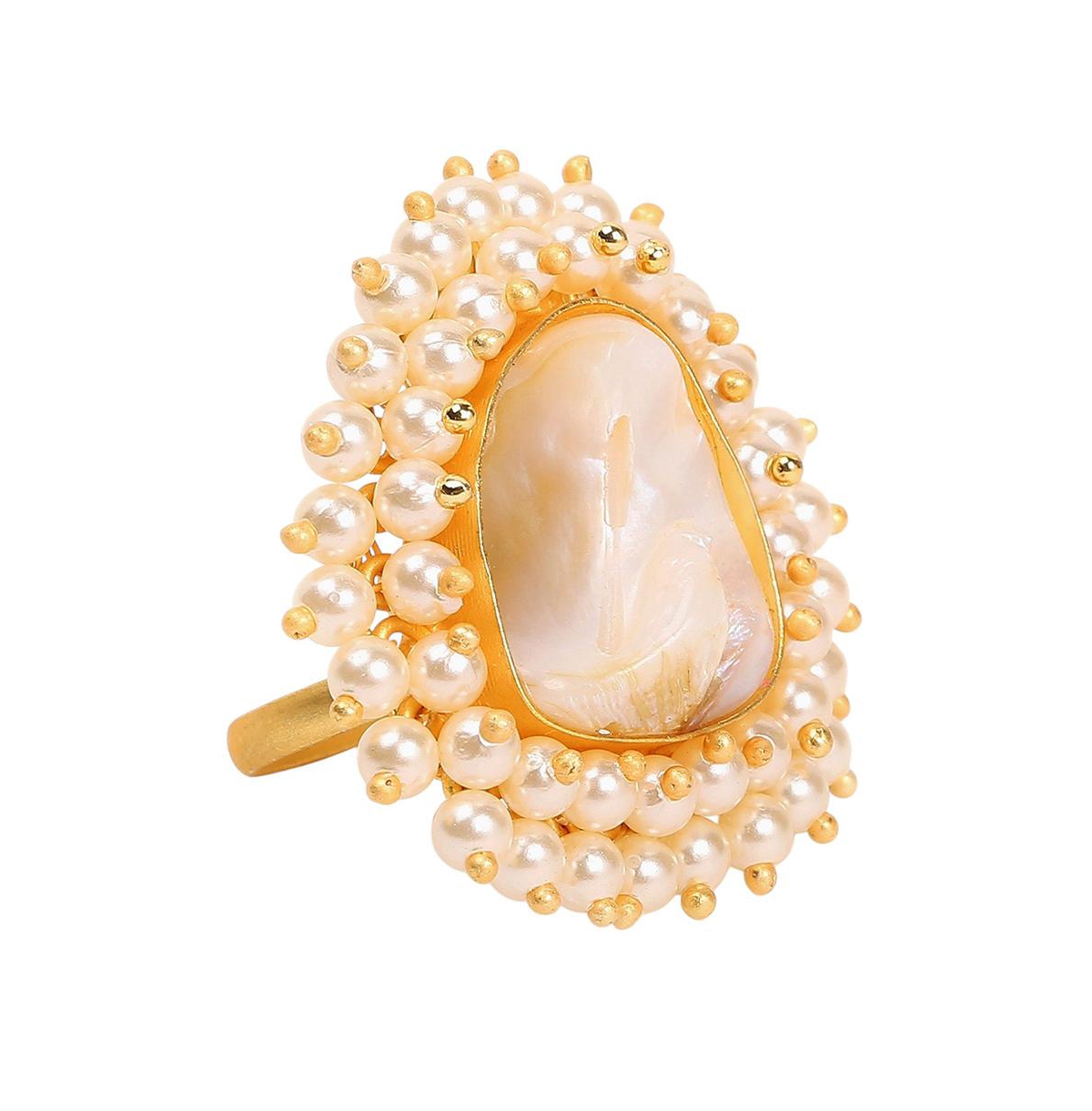 Women's Cluster Stone Statement Ring - White
