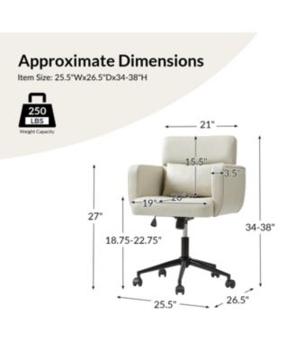 Norven 25.5'' W Modern Tilting Office Chair with Adjustable Backrest