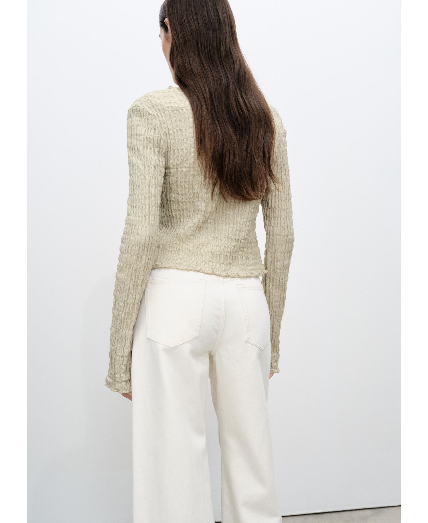 Women's Cotton Texture Ties Cardigan Sweater