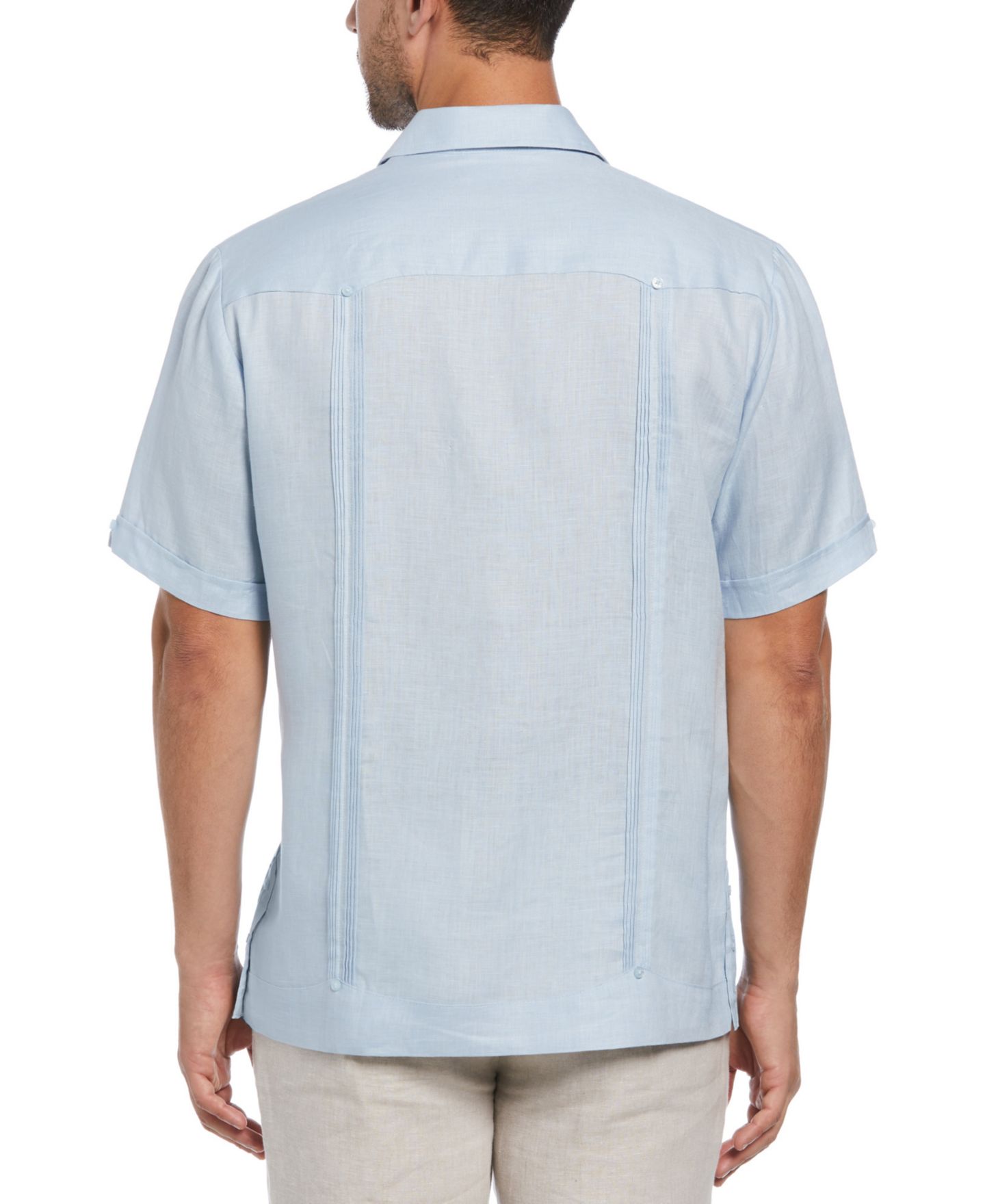 Мужская рубашка Cubavera 100% Linen Short Sleeve 4 Pocket Guayabera, цвет: Яркий белый — фото 6