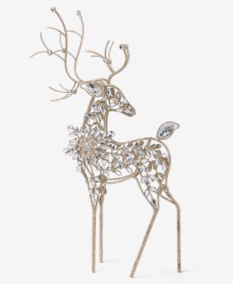 Holiday Lane - Opulence Iron and Gem Deer Figurine