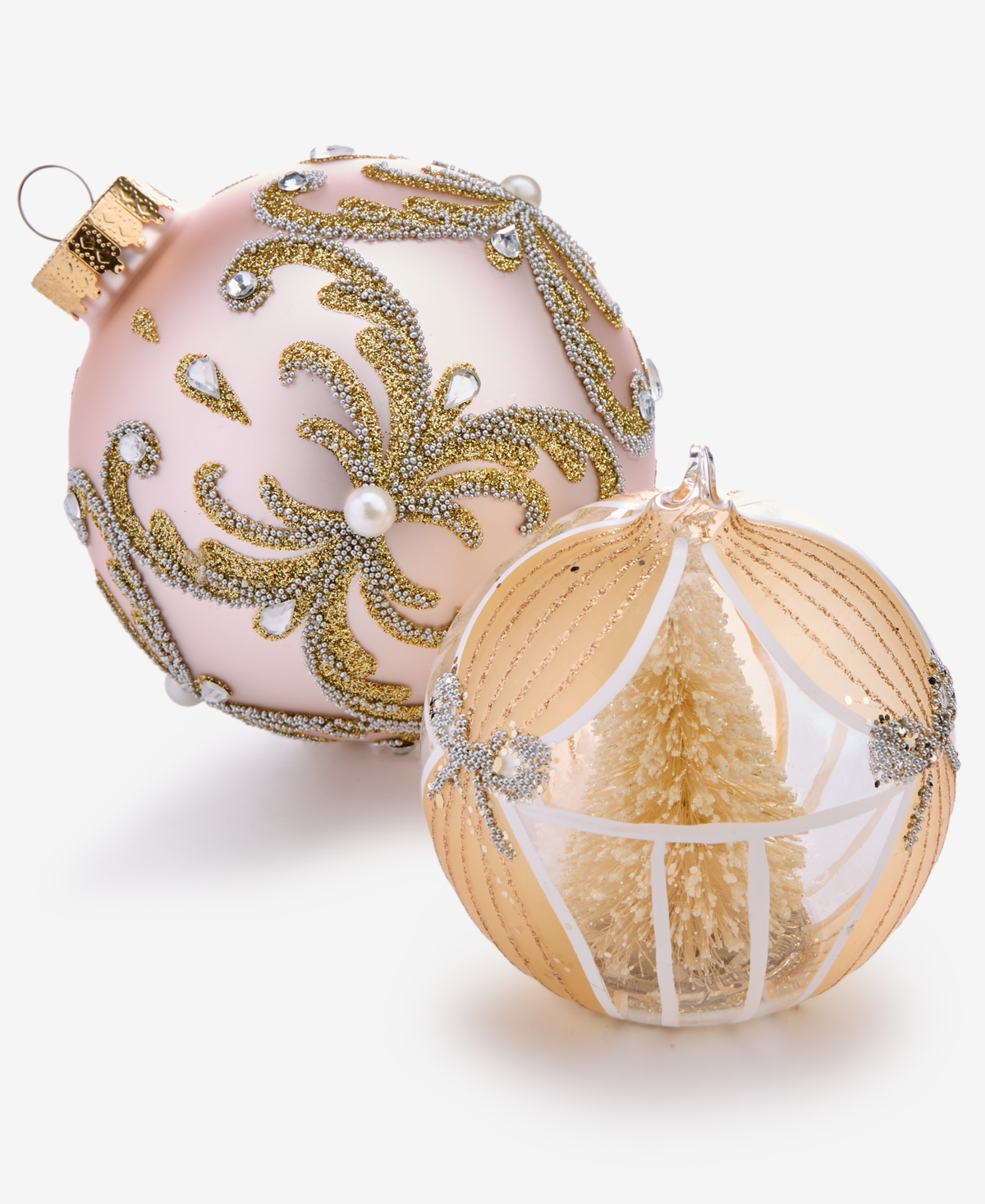 Holiday Lane Opulence Set of 4 Glass Mixed Ornaments, Macy's Exclusive