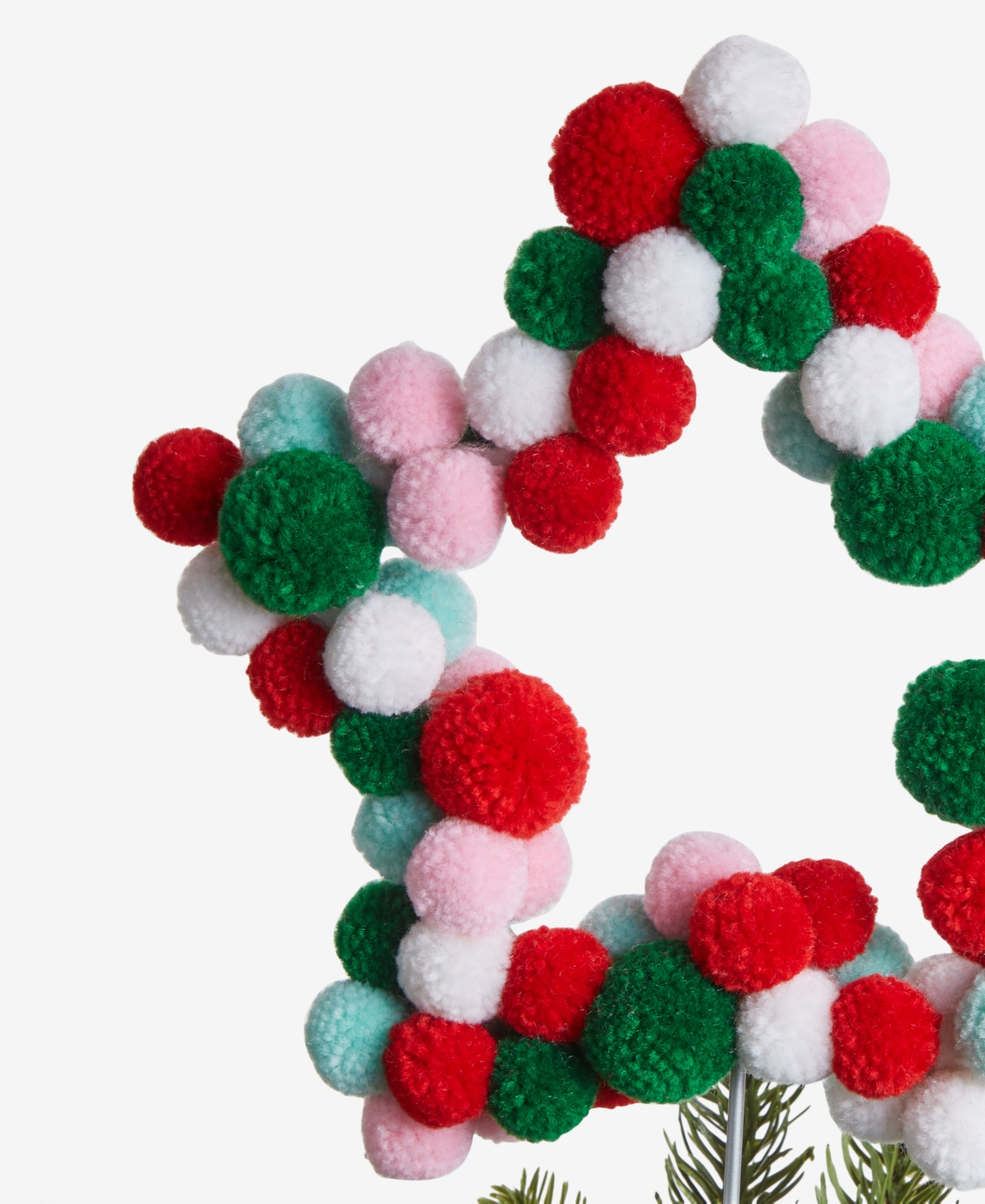 Holiday Lane Pom Pom Star Tree Topper, Macy's Exclusive In Transparent