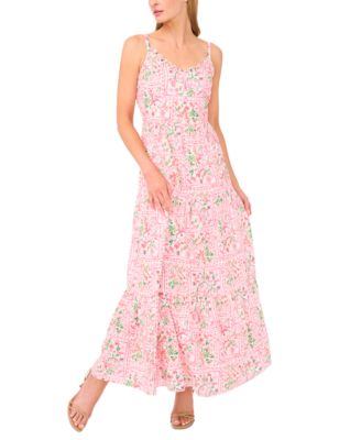 CeCe - Women's Printed V-Neck Sleeveless Maxi Dress