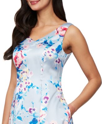 Women's V-Neck Sleeveless Mikado Dress 