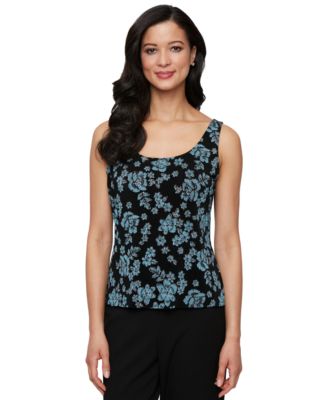 Женская трикотажная майка и жакет с круглым вырезом и блестками от Alex Evenings от Alex Evenings.