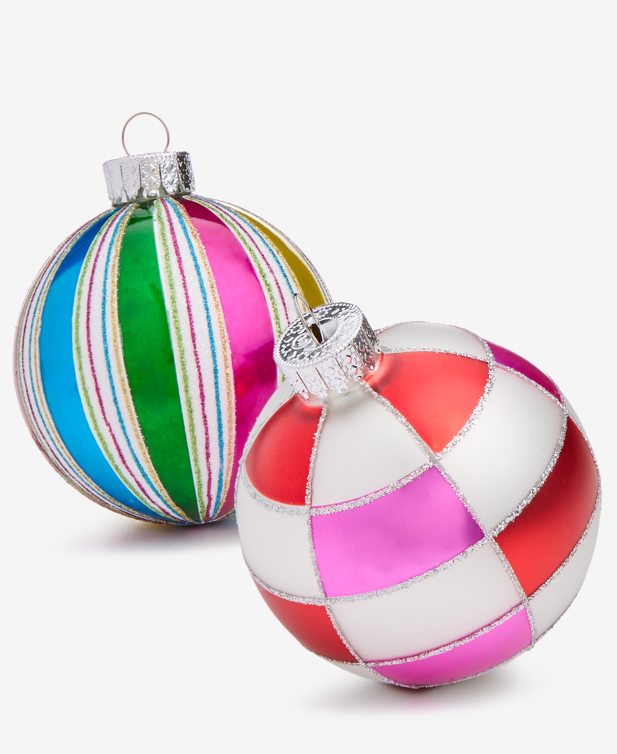 Holiday Lane Whimsy Set Of 4 Glass Ornaments, Macy's Exclusive In Multi
