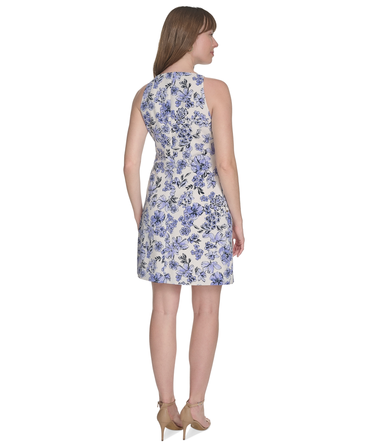 Tommy Hilfiger Petite Printed Hopsack Sleeveless Dress