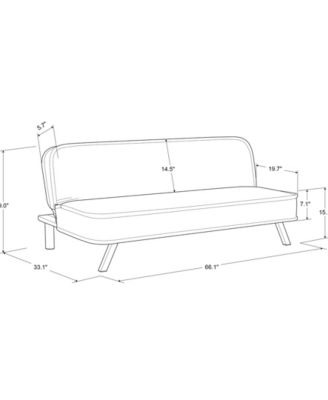 66.1" Polyester Trinity Convertible Futon