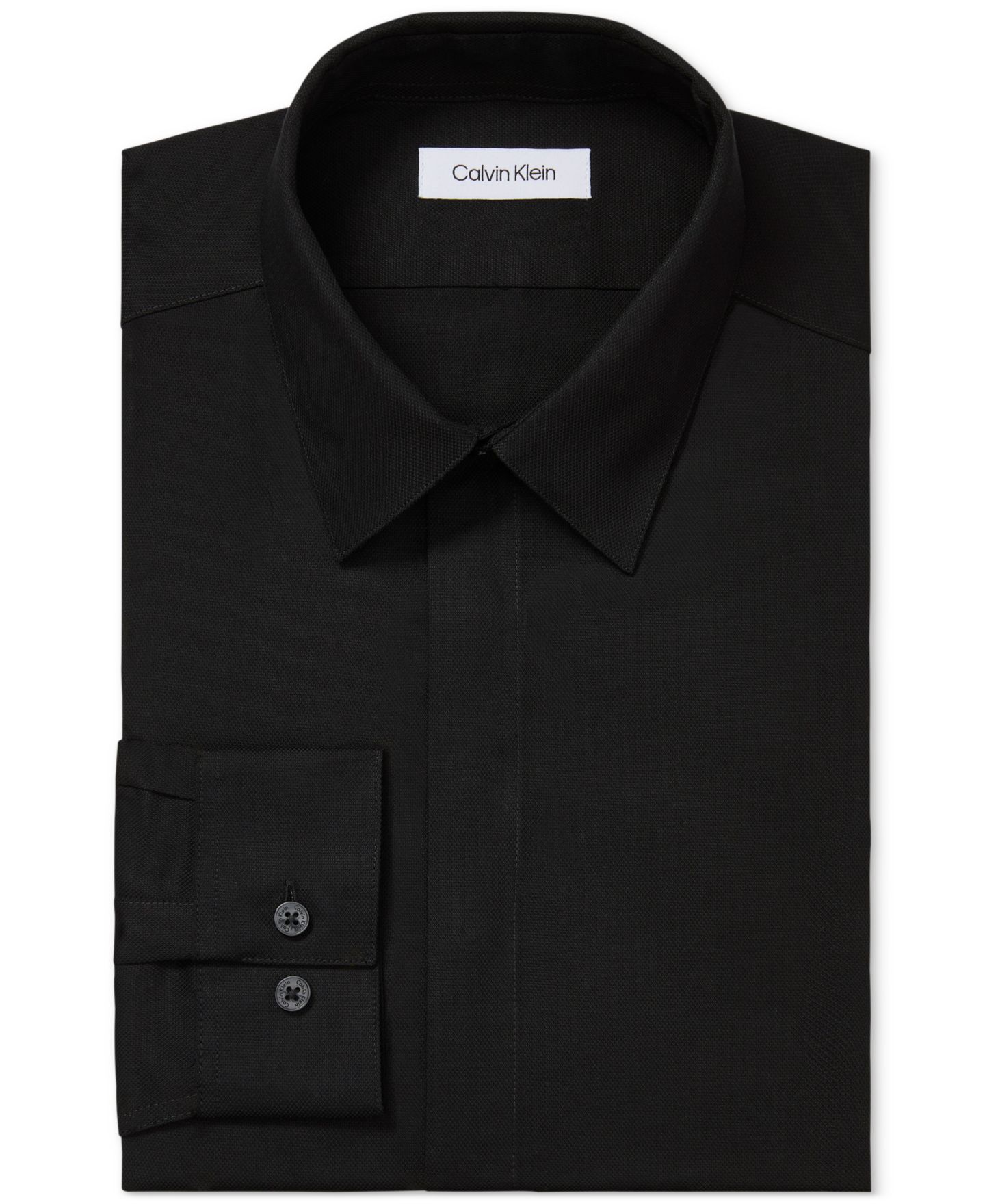 Мужская рубашка Calvin Klein Tailored Occasion Dress Shirt, Slim Fit, цвет: Чёрный — фото 3