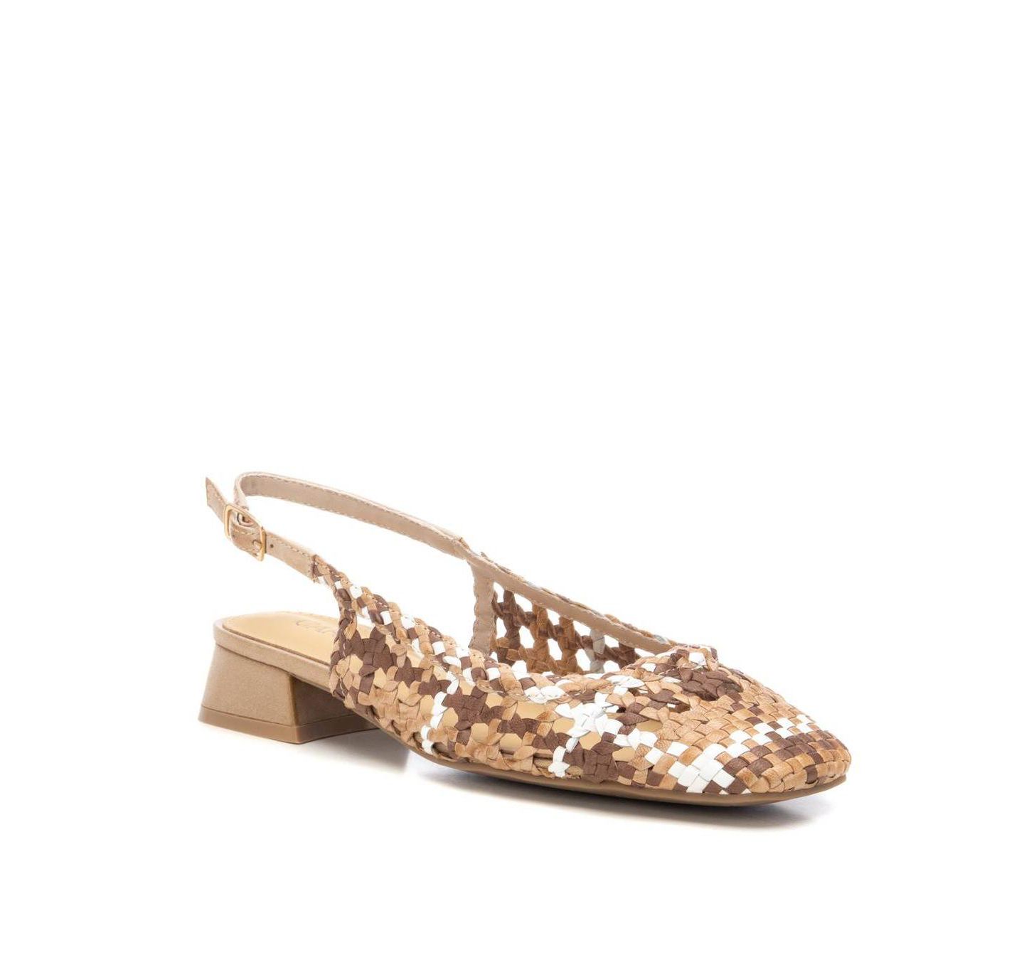 Женские сандалии XTI Carmela Leather Slingback Braided, цвет: Бежевый — фото 2