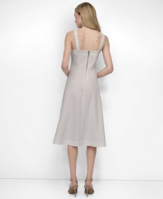 Женское платье миди без рукавов с квадратным вырезом от DKNY