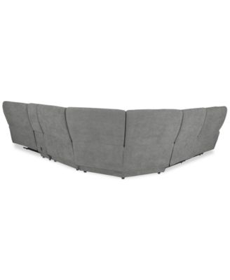 Ozryn 6-Pc. Fabric Sectional with Console and 2 Power Motion Chairs, Exclusively at Macy's