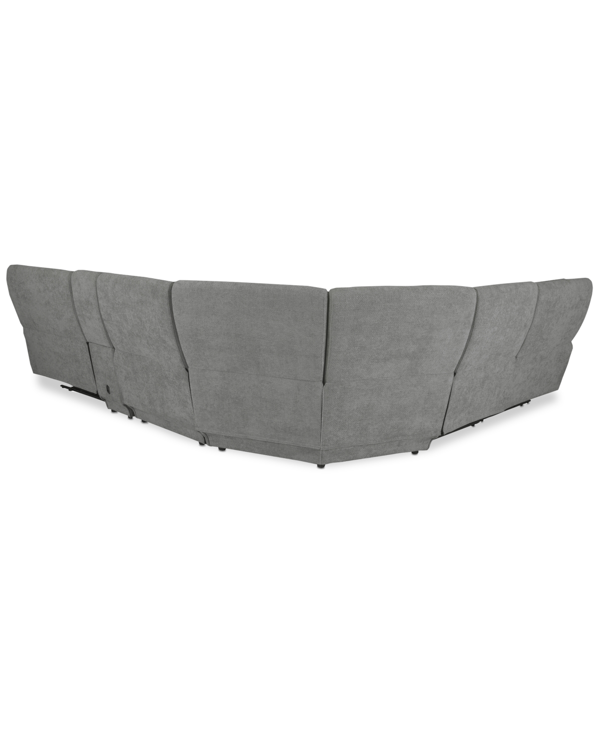 Macy's Ozryn 6-pc. Fabric Sectional With Console And 2 Power Motion Chairs, Exclusively At  In Silver