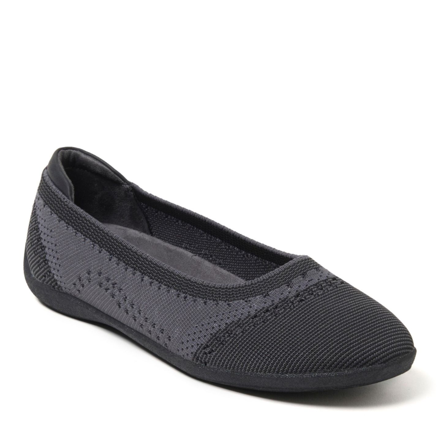 Женские балетки Dearfoams Misty Ballet Flat Lightweight Slip Ons, цвет: Чёрный разноцветный — фото 1
