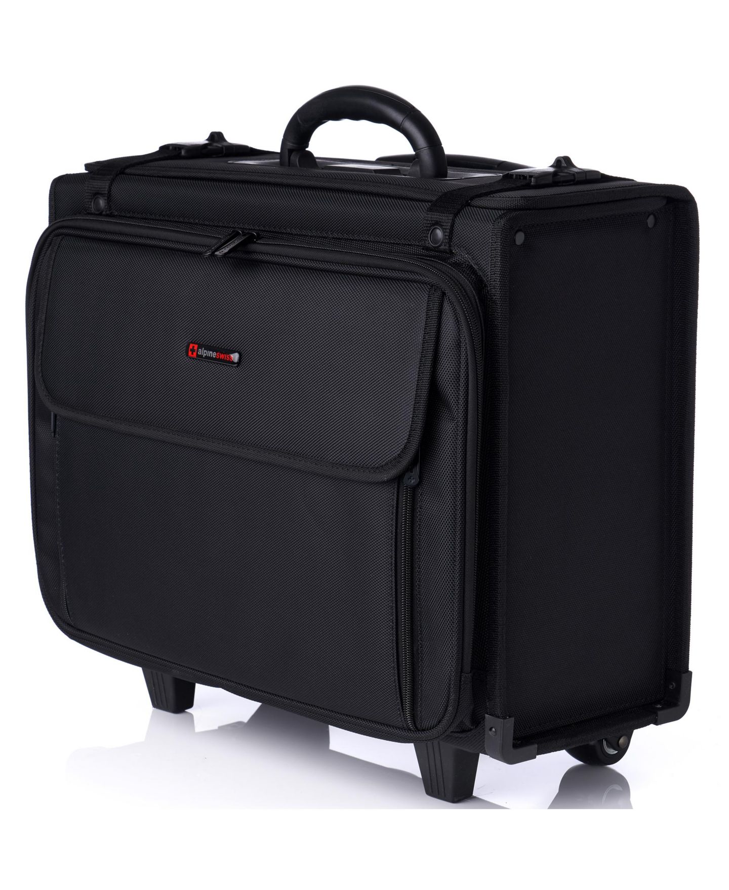 Сумка Alpine Swiss Rolling Briefcase Laptop Bag For Men Women Hard Side Catalog Case Wheels Legal Dividers Lawyer Attache Case Carry-On Business Travel, цвет: Чёрный — фото 8