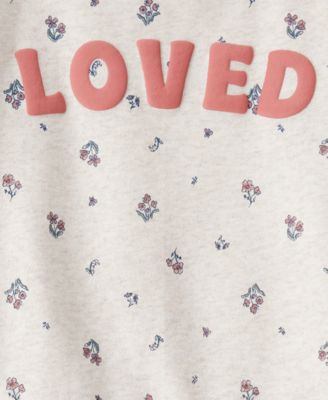 Toddler Girls 2-Pc. "Loved" Pullover Sweatshirt & Pants Set