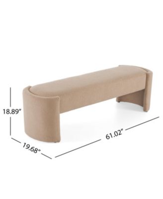 Streamdale Elegant and Simple Long - shaped Ottoman Bench, Light Camel