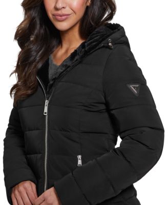 Women's Hooded Faux-Fur-Lined Puffer Coat