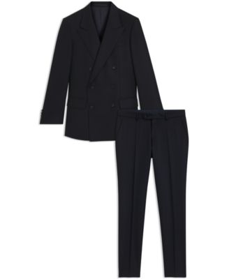 Мужской приталенный шерстяной костюм-двойка от Hugo Boss BECKHAM x BOSS