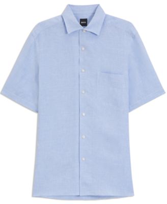 Мужская льняная рубашка обычного покроя от Hugo Boss BECKHAM x BOSS