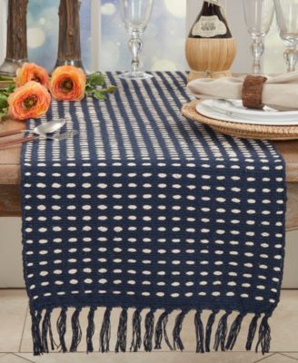 Saro Lifestyle Dashed Woven Table Runner, 16" x 108"