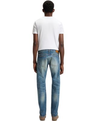 Мужские винтажные джинсы Hugo Boss BECKHAM x BOSS из стирающегося денима зауженного кроя