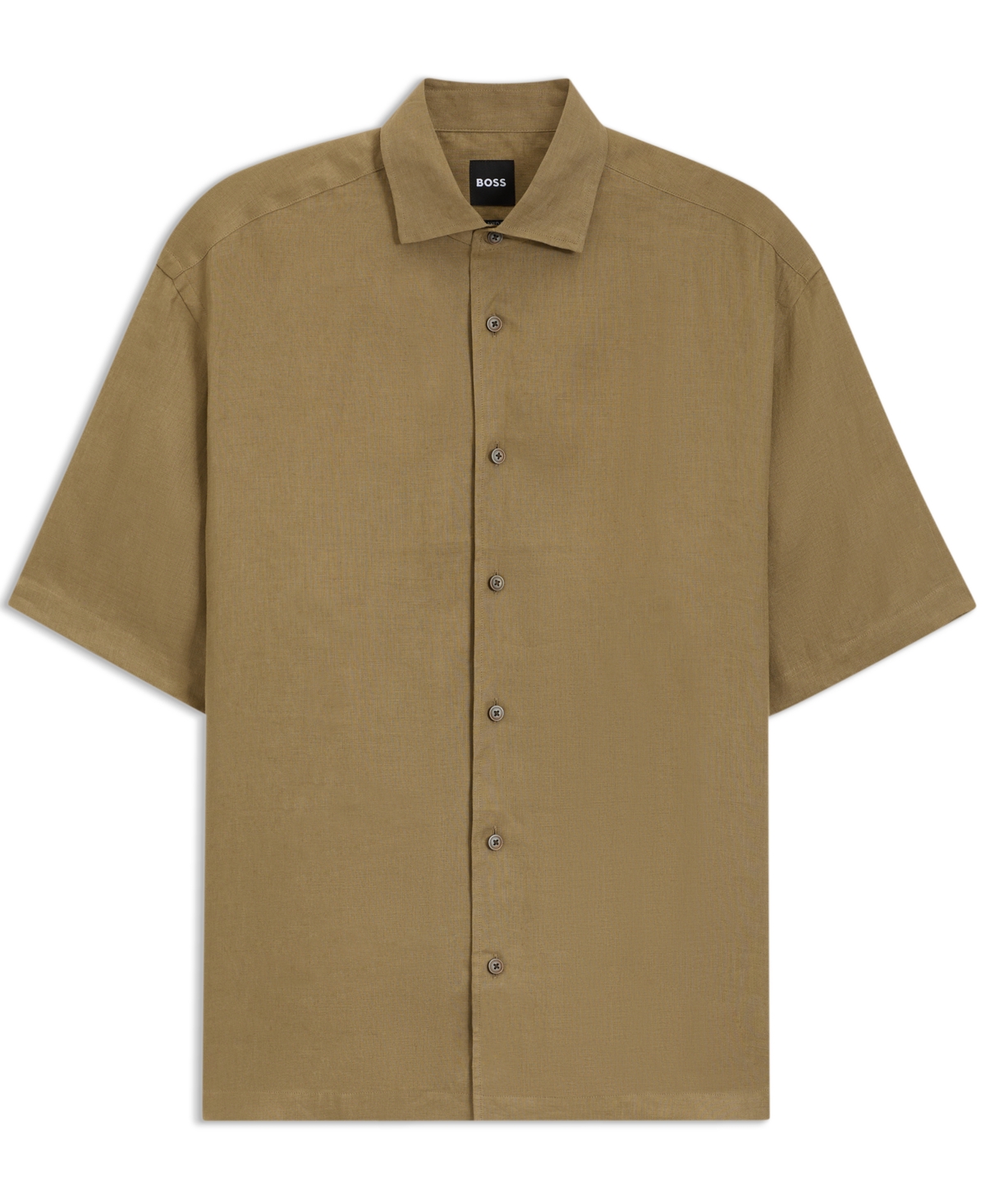 Hugo Boss Oversize-fit Shirt With Print In Nude