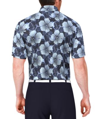 Men's Hibiscus-Print Polo Shirt