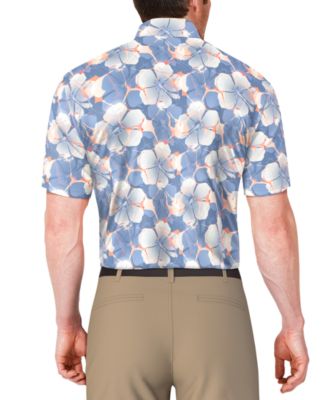 Men's Hibiscus-Print Polo Shirt