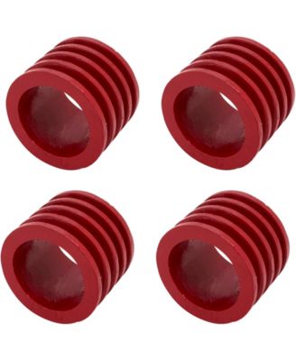 Textured Natural Wood Napkin Rings, Set of 4