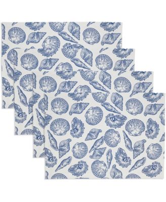 Seaside Sea Shells Cotton Placemats, 14" x 20"