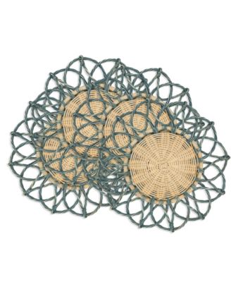 Spiral Rattan Placemats, 15" Round