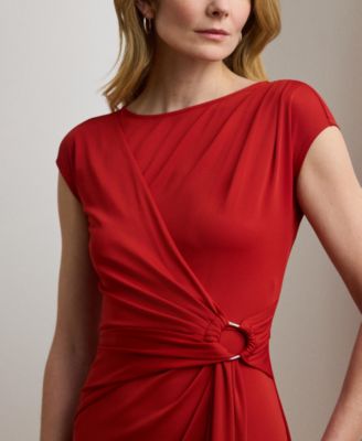 Women's Ring-Trim Jersey Cap-Sleeve Dress