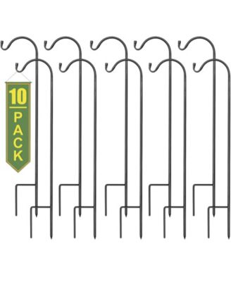 Set of 10 Shepherds Hooks for Outdoor - Extendable Garden Stakes for Plants, Lights, Lanterns, Flower Baskets, and More